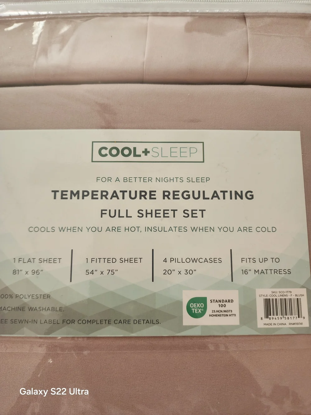 Cool + Sleep Pink Full Sheet Set 6 Pieces